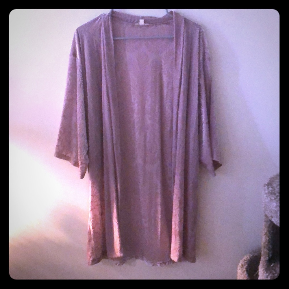 Velvet lace detailed cardigan